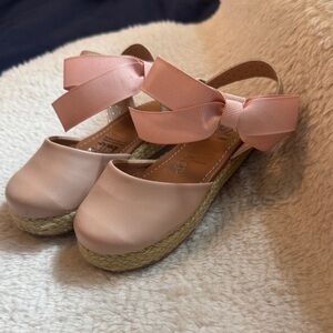 Elegant Pink Bow Kids Dress Shoes
